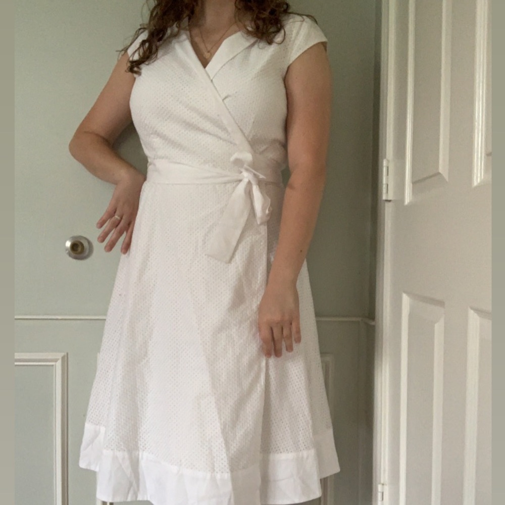 NWT Ann Taylor White Wrap Dress size 12